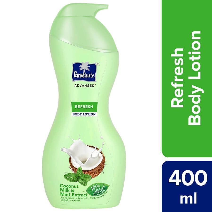 Parachute Advansed Refresh Body Lotion - With Coconut Milk & Mint Extract, 400 ml Bottle